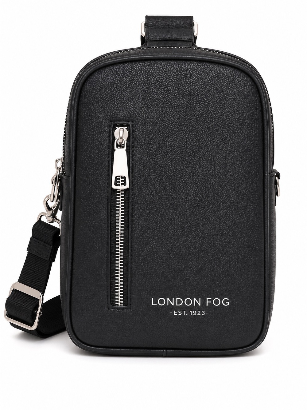 London Fog Janice Double Compartment Sling Bag Black NWT Crossbody